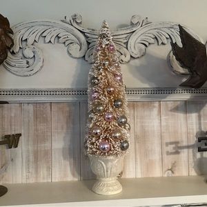 Pink & Cream Large Bottle Brush Tree - Micheals 2018 - Rose color ornaments